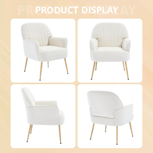 Comfortable Velvet Accent <b>Chair</b> Modern <b>Upholstered</b> Living Room <b>Chairs</b> Soft Luxury Single Sofa Armchair with Metal Legs - Product Image 5