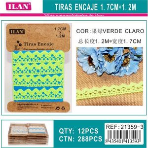 Nastri in Pizzo Ilan 1,7 Cm X 1,2 M Verde Chiaro per Forniture Artigianali - Product Image 3