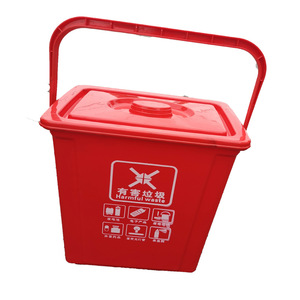 Contenedor de Residuos Peligrosos de 10L Rojo con Tapa y Asa para Uso en Interiores y Exteriores - Product Image 1