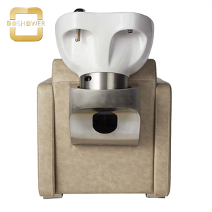 Controlavaggio da salone con lavabo bianco per salone di lavaggio con sabbia parrucchiere di una ciotola per sedia shampoo dall'aspetto moderno - Product Image 3