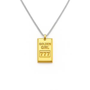 Collana Bicolore con Lingotto d'Oro Golden Girl - Product Image 1