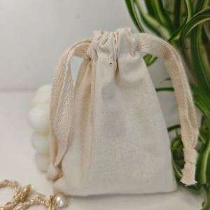 Bulk Order Custom <b>Drawstring</b> Tote Bags 100% Cotton Material OEM Printing for Brand Merchandise Watch <b>Bracelet</b> Earring Dust Bag - Product Image 4