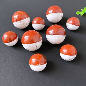 Vente en gros de pierres de guérison en cristal naturel boule de <span class=keywords><strong>poke</strong></span> en jaspe rouge et howlite sphère de <span class=keywords><strong>poke</strong></span> mon - Product Image 3
