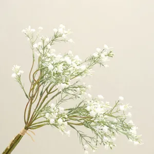 Flores Artificiales para Decoración de Bodas y Hogar, para Arreglos Florales, Ramo de Gypsophila Blanca con Tacto Real - Product Image 3