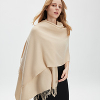 Écharpe en cachemire couleur unie 2026 du fabricant, écharpe pashmina épaisse et chaude pour femmes, châles en laine coréenne pour dames