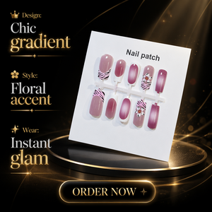 Vente en gros de <span class=keywords><strong>faux</strong></span> ongles courts carrés à imprimé zèbre <span class=keywords><strong>dégradé</strong></span> rose avec motif de fleurs blanches, <span class=keywords><strong>faux</strong></span> ongles réutilisables, 30 pièces - Product Image 2