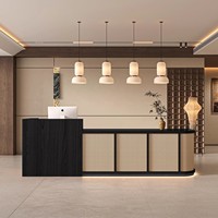 Comptoir de caisse, salon de beauté, salon de coiffure, comptoir de bar, réception minimaliste moderne, hôtel, hôpital, bureau de réception, lumière LED, bois MDF