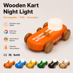 Lampe de Chevet LED en Bois pour Voiture, Vente en Gros, RVB Changeant de Couleur, Intensité Réglable, Rechargeable par USB, Effet Respiration, Cadeau pour Chambre d'Enfant, Logo Personnalisé - Product Image 2