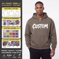 Chemises personnalisées à fermeture éclair avec logo pour ensemble de sweats à capuche français, design mode de haute qualité, coupe oversize, idéal pour l'hiver, MOQ 1 sweat à capuche