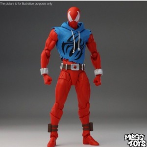 CT1/12 Mafex <span class=keywords><strong>Scarlet</strong></span> Spiderman Hoodie Vest 6 Inch PVC Nouveau Modèle Figurine Miniature avec Fonctionnalités Articulées DIY et Emblème - Product Image 1