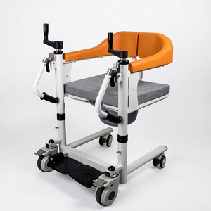 Silla de Transferencia para Inodoro con Ruedas para Cuidado en el Hogar de Ancianos, Silla Elevadora para Pacientes, Capacidad de 120 kg, Ajustable y Portátil - Product Image 1