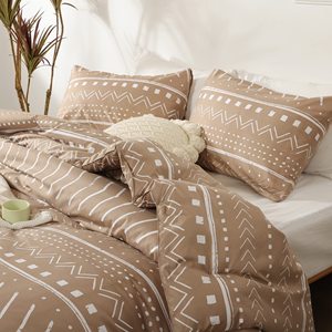 Ensembles de literie bohème aztèque orange brûlé à motif artistique avec literie en microfibre douce, 1 couette 2 taies d'oreiller
