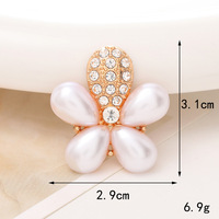 Nouvelle Coque de Téléphone et Accessoires Bijoux en Alliage Électroplaqué DIY Motif Fleur à Cinq Pétales avec Perle Goutte d'Eau