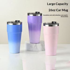 Custom Logo 26oz Stackable Cups <b>Insulated</b> Thermal Cups 304 Stainless Steel Stack Tumbler Termos Powder Coated 770ml Coffee <b>Mugs</b> - Product Image 2
