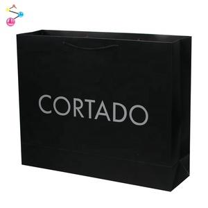 2026 phân hủy sinh học may tùy chỉnh in Logo Thêm lớn mua sắm hàng tạp hóa Matt cán sang trọng màu đen bao bì túi giấy - Product Image 6