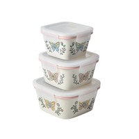 Ensembles de vaisselle à motifs papillon personnalisables pour la cuisine, tels que plateaux de cuisson et bols de stockage des aliments