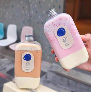 <strong>250ml</strong> 350ml New Disposable Milk Tea <strong>Plastic</strong> <strong>Bottle</strong> 400 ml PET Flat Transparent Juice square <strong>Plastic</strong> <strong>Bottle</strong> - Product Image 4
