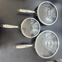 Ensemble de 6 poêles Diamond Shield avec couvercles en verre trempé, poêles de 8, 10 et 12 pouces, compatibles avec toutes les plaques de cuisson