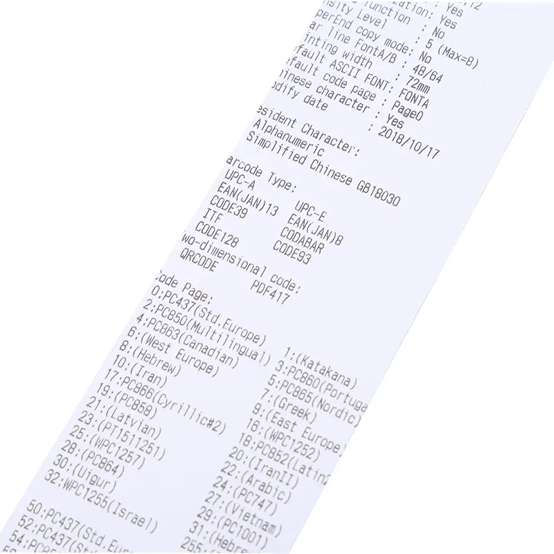 כל הגדלים זמינים קבלה ליבה סטנדרטית בסופרמרקט בנק 57X40 גליל תרמי נייר קופה רושמת