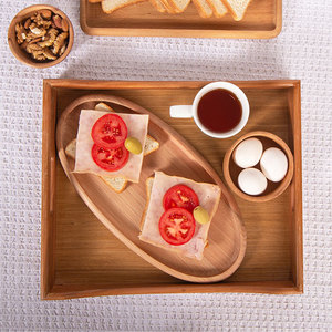 Bandeja de Servir de Madera de 2 Piezas, Curva, Resistente y Elegante, de 43 x 34 cm y 36 x 30 cm, a Precios Accesibles - Product Image 6