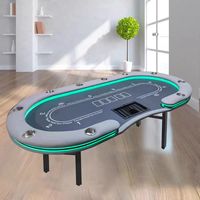 Table de poker en bois de luxe Bby Mesa De Poker avec éclairage LED, tables de jeu, table de poker Texas Holden, Pokertafel, fournisseur unique
