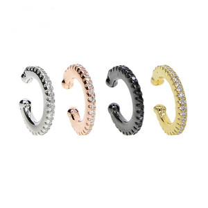 100% 925 Sterling Silver Cz Line <strong>Earring</strong> <strong>Cuff</strong> 3 Colors Stack Micro Pave Cz Circle No Pierced Fashion Classic <strong>Earrings</strong> - Product Image 4