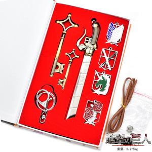 Ensemble de bijoux d'accessoires de cosplay, porte-clés en forme de clé d'Eren, ensemble d'armes d'anime L'<span class=keywords><strong>Attaque</strong></span> <span class=keywords><strong>des</strong></span> <span class=keywords><strong>Titans</strong></span>, boîte de collection - Product Image 1