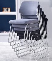 Chaise de bureau, de salle de réunion, de formation du personnel et de visiteur, empilable, avec cadre en chrome poli et assise en tissu hautement élastique