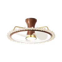 Ventilateur de plafond moderne à LED de 21 pouces à 3 pales avec lumière, télécommande 6 vitesses, corps en fer, moteur CC réversible, salle de bain, chambre à coucher
