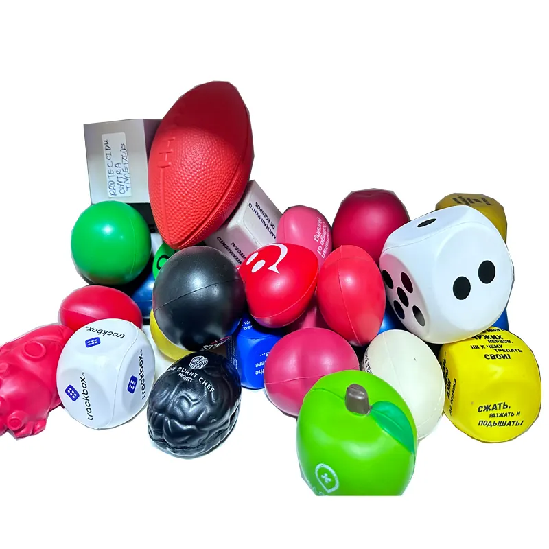 Promosyon hediye LOGO özel PU Anti Squishy stres kabartma topu beyin kalp küp yuvarlak basketbol anti-stres rahatlatıcı topu