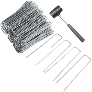 Гвозди садовые колья оцинкованные садовые колья U-образные булавки и ландшафтные скобы для дернового садового пейзажа - Product Image 1