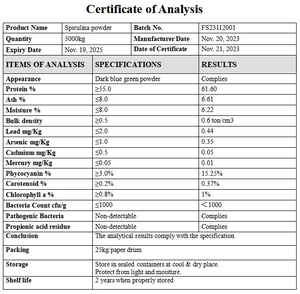 Ganggang hijau biru organik, bubuk Spirulina dalam jumlah besar, suplemen Protein tinggi makanan super - Product Image 4