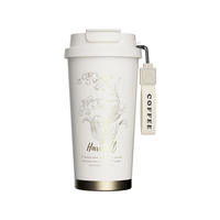 Gobelet à café isotherme à double paroi en acier inoxydable 304 Lily Valley, écologique, sans BPA, avec affichage de la température et infuseur à thé