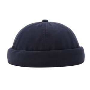 Casquette de baseball rétro japonaise Hip-Hop Yuppie, couleur unie vintage, style melon, fermeture arrière sportive à boucle métallique, sans visière, pour le sport - Product Image 5