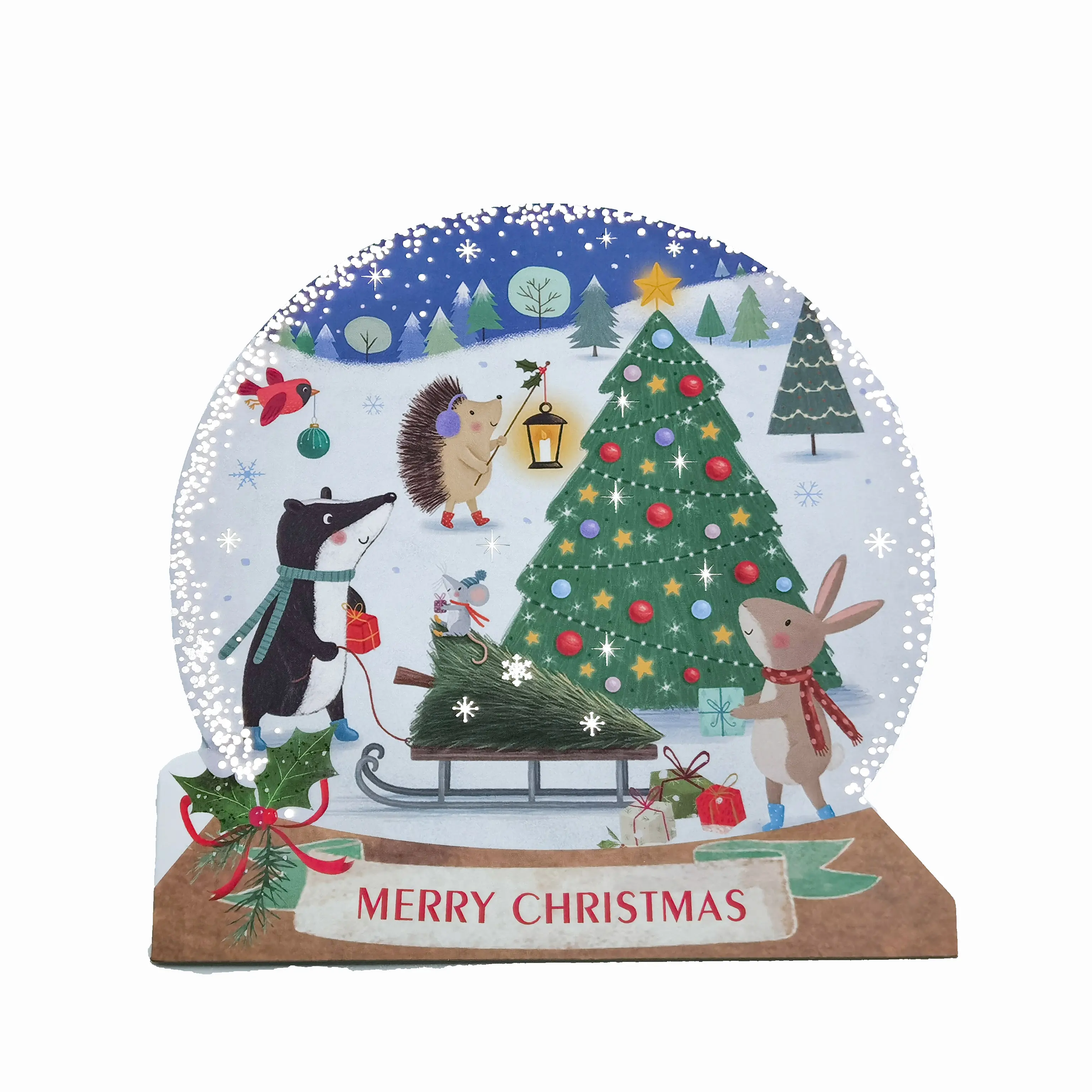 Groothandel Handgemaakte Kerst Wenskaart Blanco Luxe Custom Doos Vrolijke Kerstkaarten Met Envelop