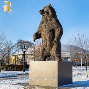 Gran decoración al aire libre Metal Animal salvaje escultura bronce estatua de oso de pie para la venta - Product Image 3