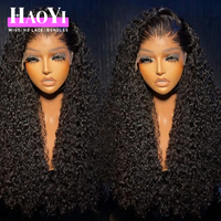 Perruque Lace Front 4C Kinky Curly en Cheveux Humains, Dentelle HD 13x4, Cheveux Vierges Brésiliens Pré-Pluckés pour Femmes Noires, Sans Colle, Perruques 360 Pré-Pluckées