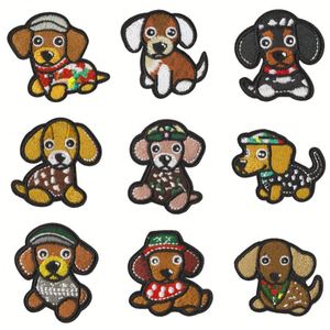 Nouvelle broderie écologique thermocollante avec bordure noire, motifs variés de chiens mignons pour chapeaux d'enfants - Product Image 1
