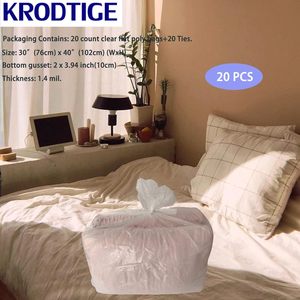 20 Pcs 30x40 Inch Clear <b>Plastic</b> <b>Storage</b> <b>Bags</b> With Gusset For Bedding Toys Craft Food Office Supplies - Product Image 6