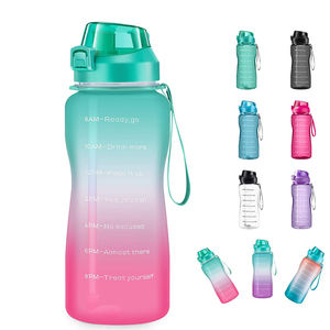 Botella deportiva a prueba de fugas de gran capacidad, <span class=keywords><strong>marcador</strong></span> de tiempo duradero, boca ancha, sin BPA, para acampar y fitness, 64oz - Product Image 3