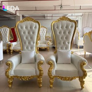 Sillón Trono LEDA Personalizado con Respaldo Alto, Estructura Dorada/Plateada, Sofá Trono para Quinceañera, Baby Shower o Fiesta - Product Image 1