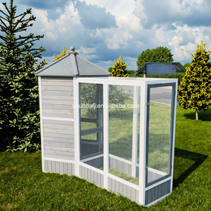 SDB011 Cage à oiseaux en bois moderne et respirante, grande maison pour animaux de compagnie, pour perroquets et pigeons, volière avec motif imprimé - Product Image 6