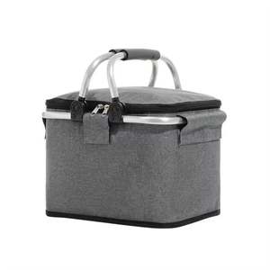 Outdoor Foldable Picnic Isothermal Basket <b>Insulated</b> <b>Lunch</b> <b>Bag</b> Storage <b>Box</b> Camping Picnic Food Storage Basket Picnic Basket - Product Image 6
