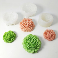 Moule à savon - Outil multifonctionnel 3D en forme de pivoine pour gâteaux, mousses, bougies et pâtisseries DIY