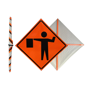 Cuộn lên dấu hiệu quản lý xây dựng flagger phía trước dấu hiệu cuộn lên dấu hiệu an toàn giao thông phản chiếu tùy chỉnh - Product Image 3