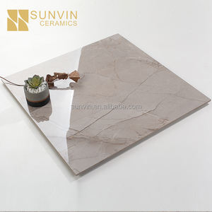 Baldosas de porcelana brillante blancas modernas Baldosas de suelo rectificadas de China 24x24 Baldosas de rodapié de porcelana gris 60x60 para hoteles - Product Image 1