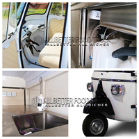 ALLBETTER Chariot à café Piaggio Ape Tricycle électrique Cuisine Mobile Bar Station Cocktail Traiteur Fast Food Truck à vendre