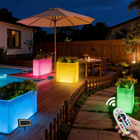 Jardinière écologique IP54 étanche avec télécommande, pot à fleurs LED à changement de couleur, matériau PE, jardinière intelligente, décoration de jardin d'intérieur