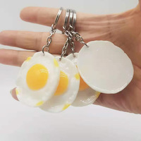 Porte-clés pendentif œuf alimentaire simulé à prix de gros, cadeaux promotionnels souvenirs, accessoires de sac, cadeau porte-clés