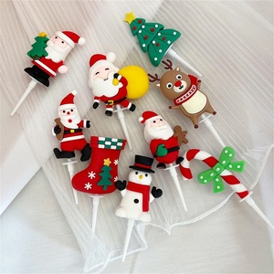 Decorazione per Torta a Forma di Albero di Natale e Babbo Natale per Feste di Compleanno, Natale e Capodanno, Accessori per Decorazione Dolci - Product Image 1